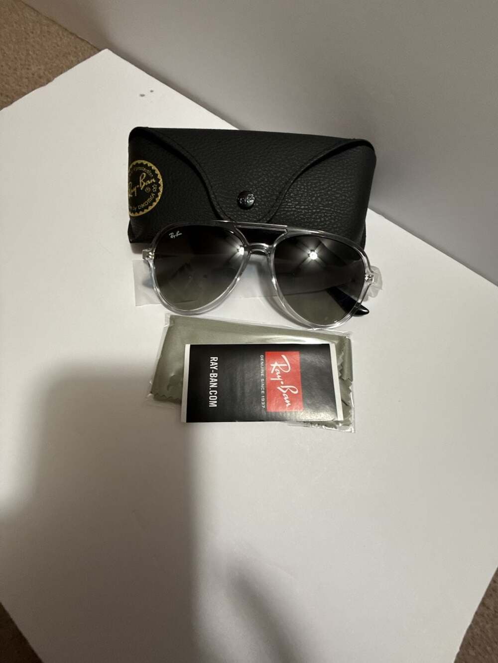 Ray-Ban RB4376 6477/11 Transparent Grey Pilot Sunglasses
